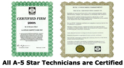 All A-5 Star Technicians are Certified