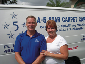 Marty and Laura Weidemeyer, owners of A-5 Star Carpet Care, Inc.